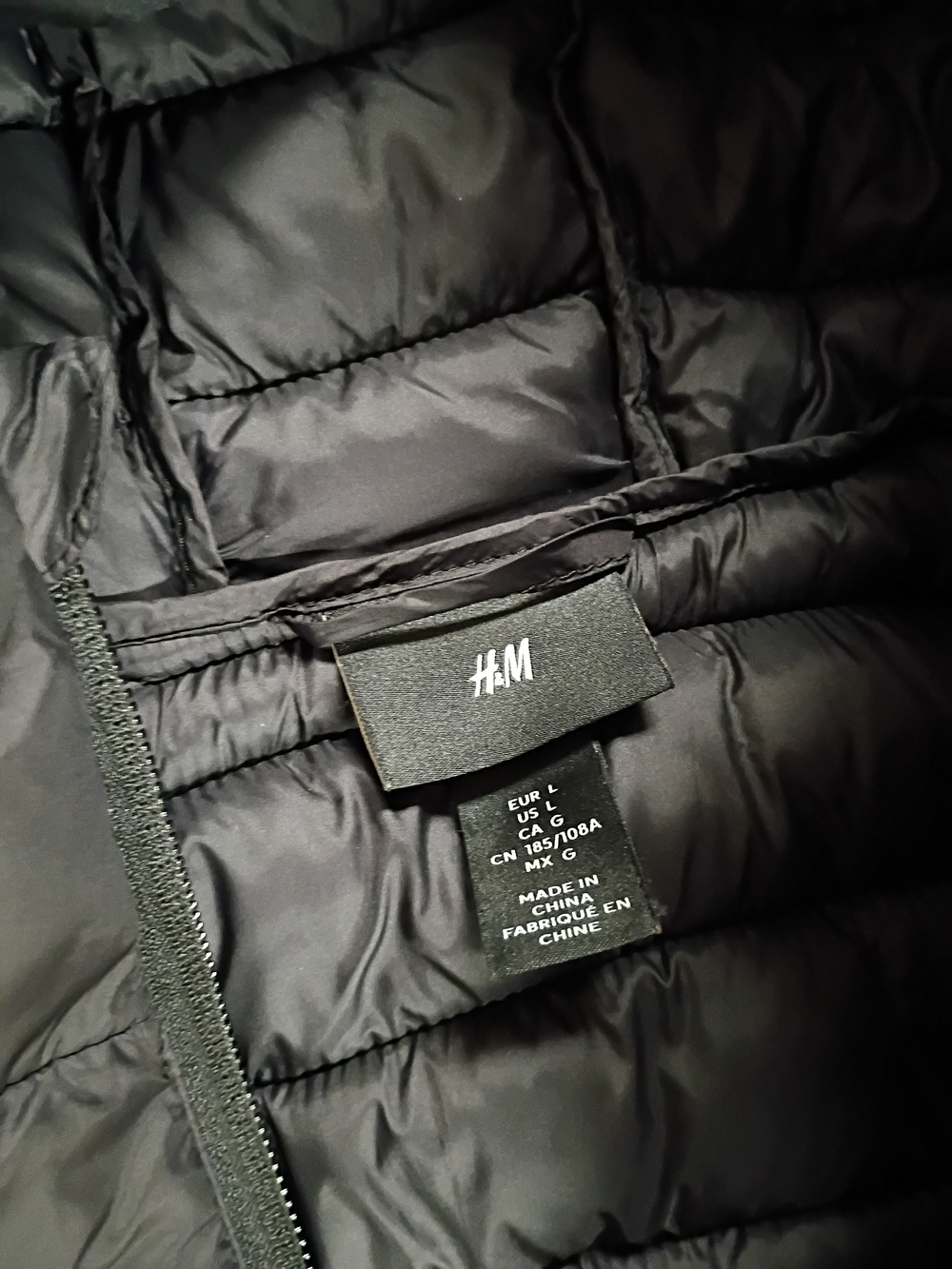 H&M Men's Black Quilted Puffer Jacket